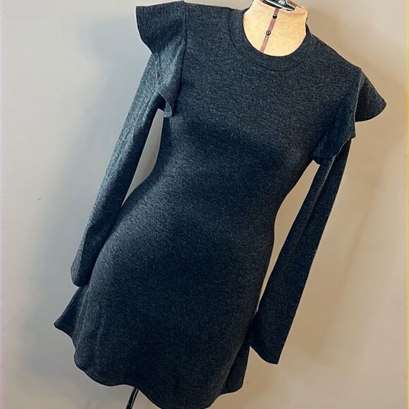NWT Free Generation Ruffle Trim Body Con Dress - Size Small - Picture 1 of 14